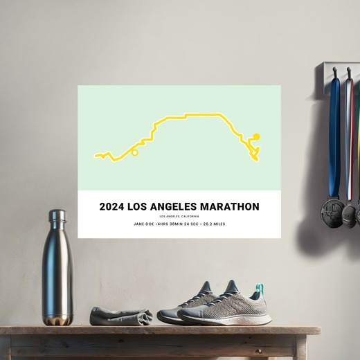 Minimalist 2025 Los Angeles Marathon Poster - Route Map 8