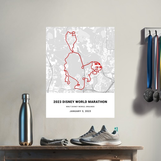 2023 Disney World Marathon Poster - Route Map 8