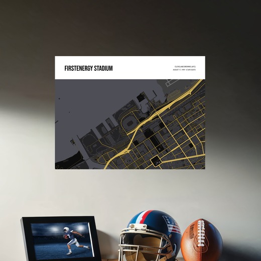 Cleveland Browns Stadium Poster - Street Map 8