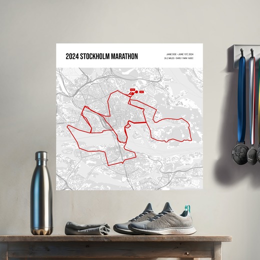 2024 Stockholm Marathon Poster - Route Map 8