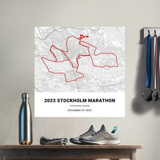 2023 Stockholm Marathon Poster - Route Map 8
