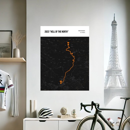 2023 Paris - Roubaix Poster - Route Map 8