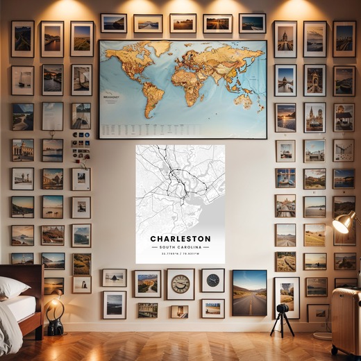 Charleston in Light Poster - Street Map 8