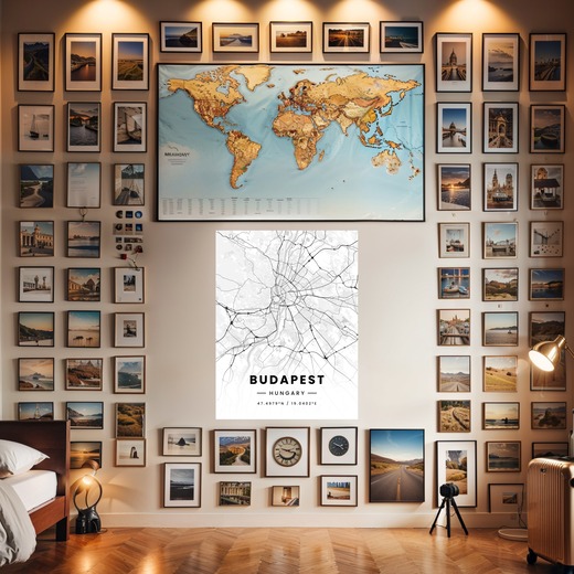 Budapest in Light Poster - Street Map 8