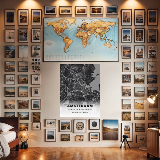 Amsterdam in Dark Poster - Street Map 8