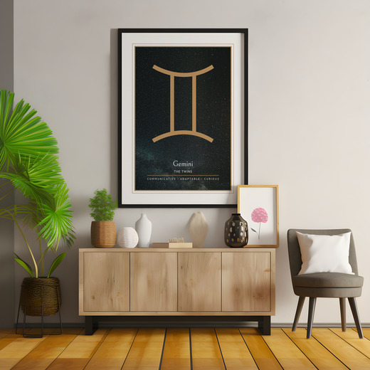 Gemini in Simple Sharp Print - Custom Zodiac Sign Poster 8