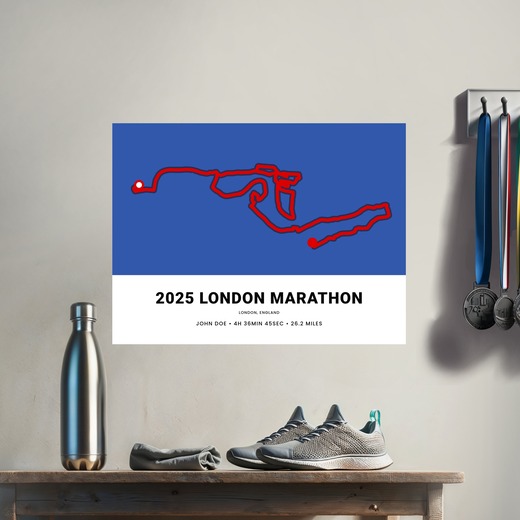 Minimalist 2025 London Marathon Poster - Route Map 8