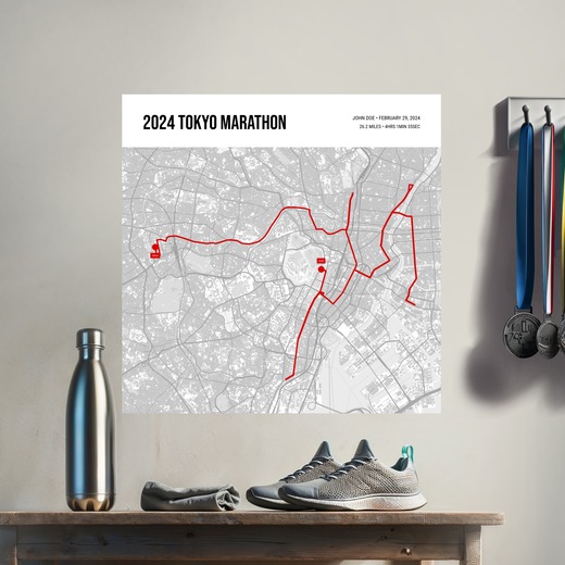 2024 Tokyo Marathon Poster - Route Map 8