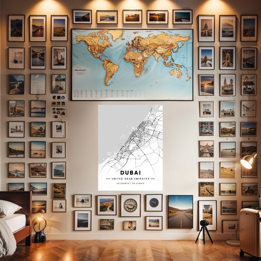 Dubai in Light Poster - Street Map 8