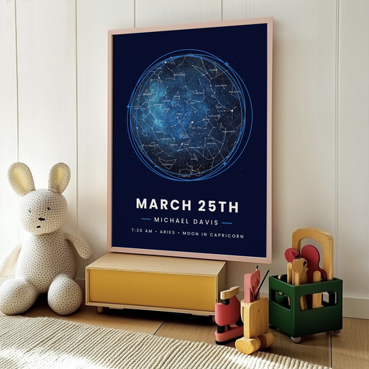 The Day you Were Born Poster - Starry - Celestial Map 8