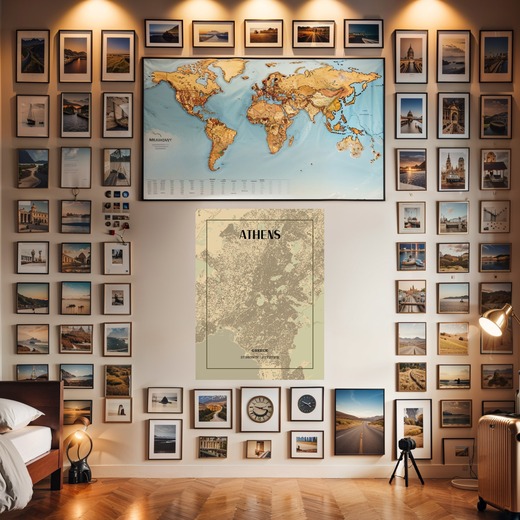 Athens in Vintage Poster - Street Map 8