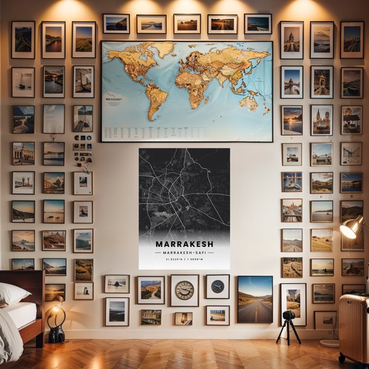 Marrakesh in Dark Poster - Street Map 8