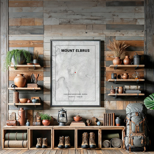 Mount Elbrus Poster - Topo Map 8