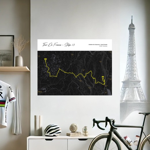 2023 Tour de France Stage 13 Poster - Route Map 8