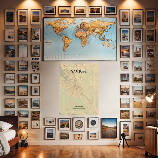 San Jose in Vintage Poster - Street Map 8