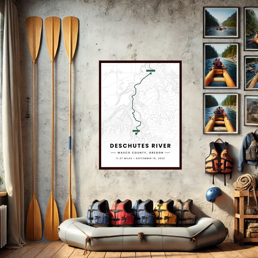 Our Rafting Trip to the Deschutes River Poster - Route Map 8