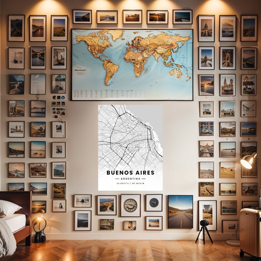 Buenos Aires in Light Poster - Street Map 8