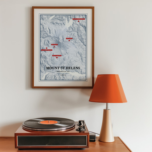 Trip To Mount St Helens Poster - Terrain Map 11