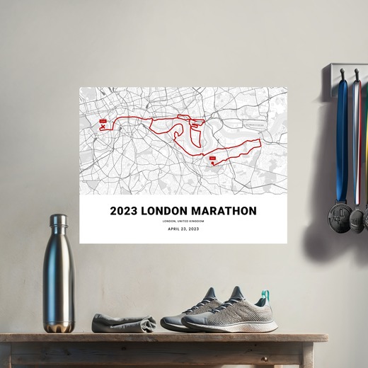 2023 London Marathon Poster - Route Map 8
