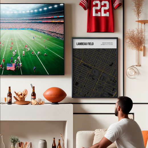 Green Bay Packers Stadium Poster - Street Map 8