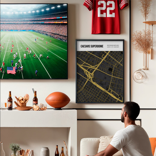 New Orleans Saints Stadium Poster - Street Map 8