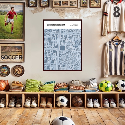 Santiago Bernabeu Stadium Poster - Street Map 8