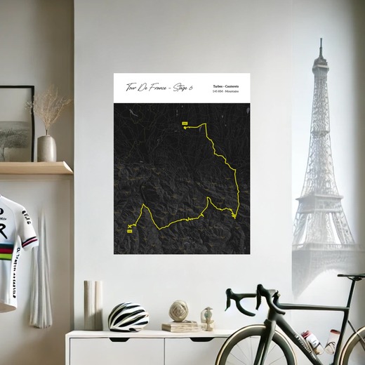 2023 Tour de France Stage 6 Poster - Route Map 8