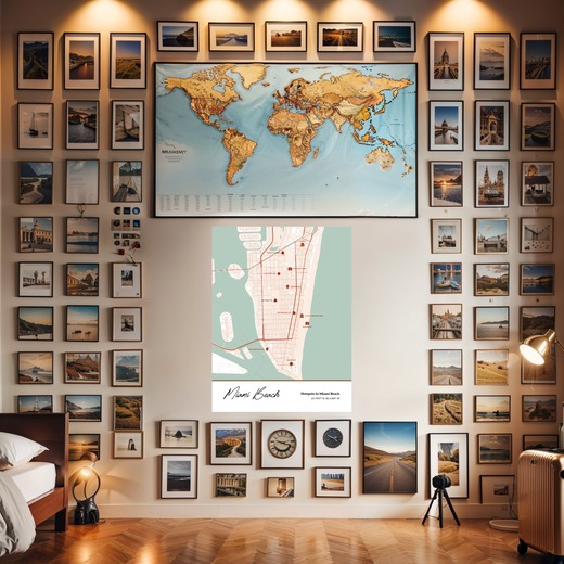 Hotspots in Miami Beach Poster - Street Map 8