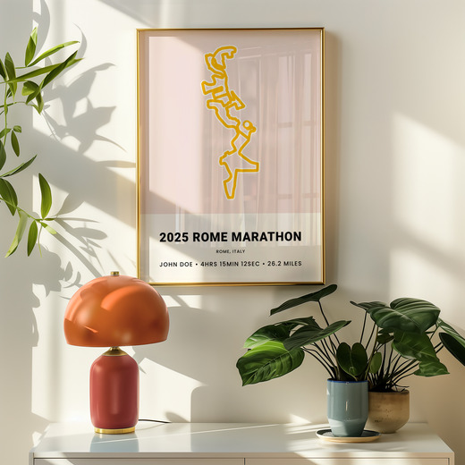 Minimalist 2025 Rome Marathon Poster - Route Map 8