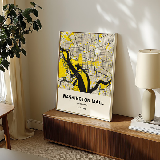 Washington Mall Poster - Street Map 8