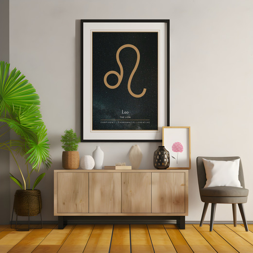 Leo in Simple Sharp Print - Custom Zodiac Sign Poster 8