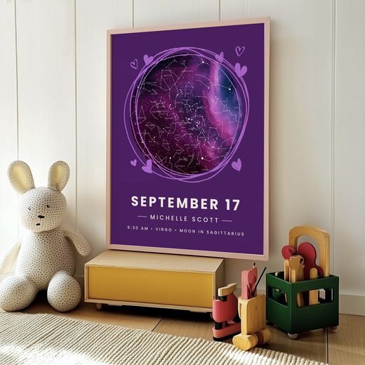 The Day you Were Born Poster - Nebula - Celestial Map 8