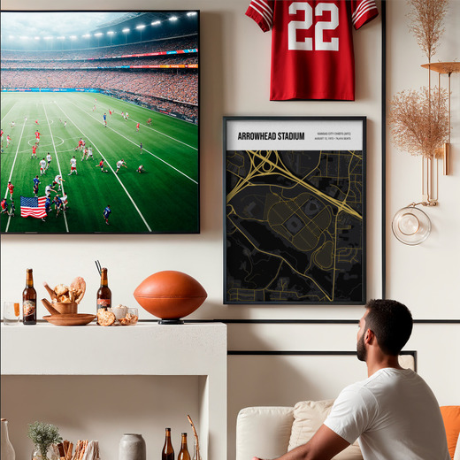 Kansas City Chiefs Stadium Poster - Street Map 8