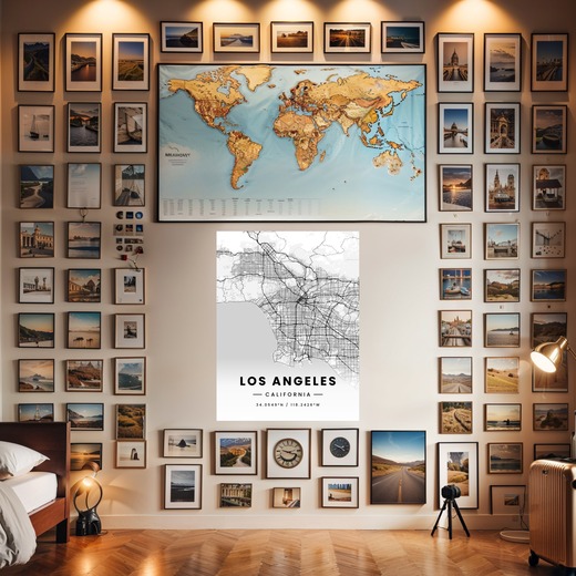 Los Angeles in Light Poster - Street Map 8