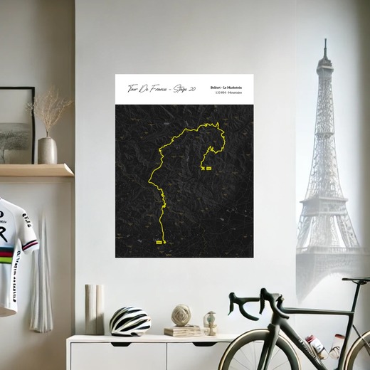 2023 Tour de France Stage 20 Poster - Route Map 8
