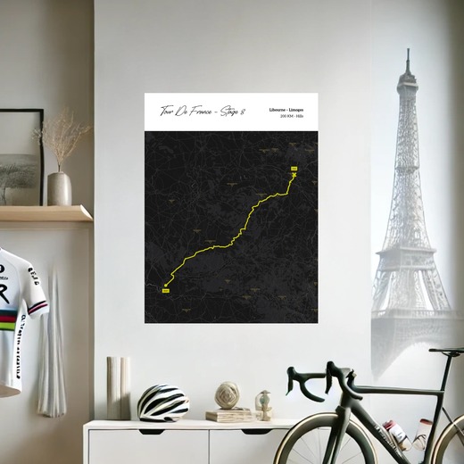 2023 Tour de France Stage 8 Poster - Route Map 8