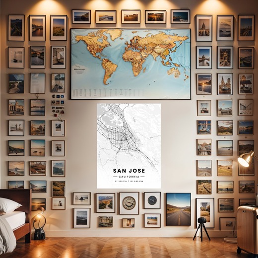 San Jose in Light Poster - Street Map 8