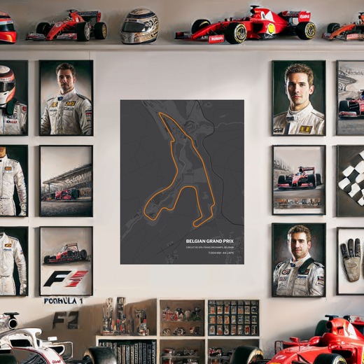Belgian Grand Prix Poster - Track Map 8