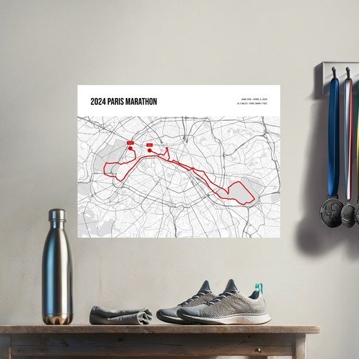 2024 Paris Marathon Poster - Route Map 8