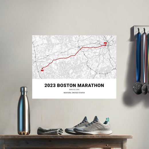 2023 Boston Marathon Poster - Route Map 7