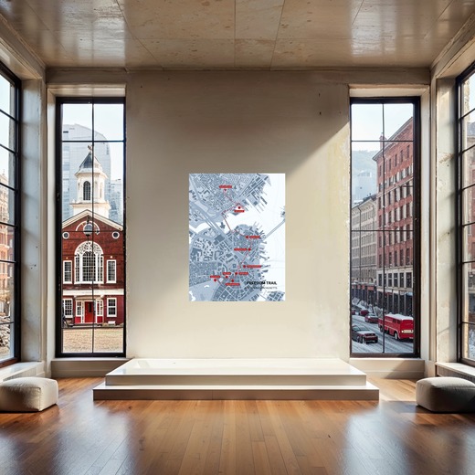 Boston Freedom Trail Map Poster - Route Map 7