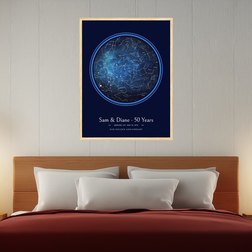 Golden Anniversary Poster in Starry - Celestial Map 7