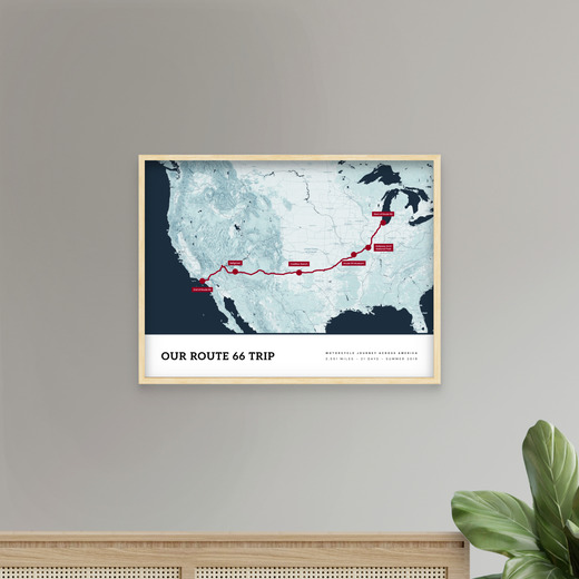 Our Route 66 Road Trip Poster - Route Map 7